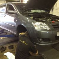 Hard at work on a customer's car